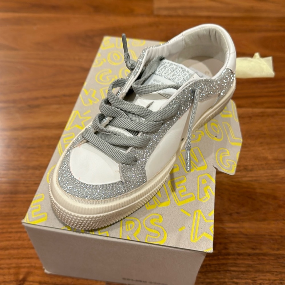 Little girls, golden goose sneakers, never worn- in original box with bag